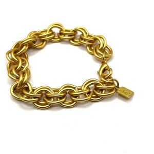 Vintage Anne Klein Gold-Tone Double Chain Link  Bracelet  Vintage Bold Chunky